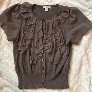 NYC Ruffle Cardigan Top